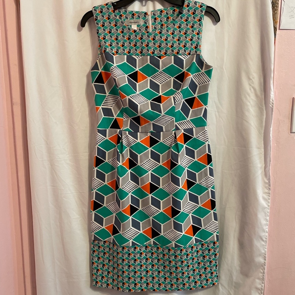 Dressbarn Geometric Pleated Dress
